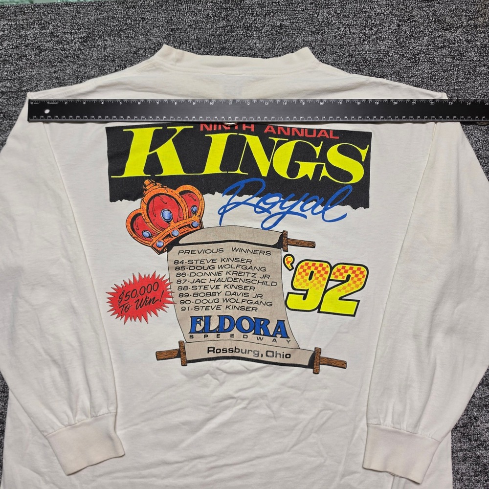 VINTAGE Anvil Kings Royal Eldora Speedway Nightshirt OS White 1992 Racing - Picture 11 of 11